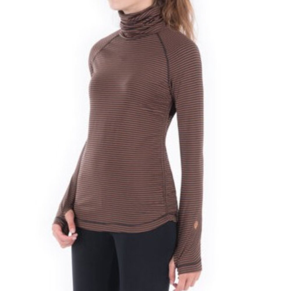 INDYGENA RIGA II WOMEN'S NAVY GROWN STRIPED LONG SLEEVE TOP - L